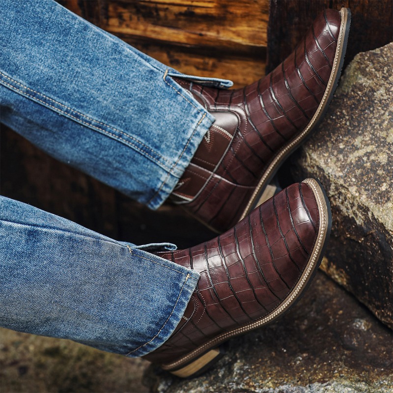 Erkek Botları Timsah Desenli Y - Men'S Shoes With Wide Toe Box incelemesi ve fiyatı